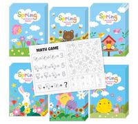 2OOYA 24Pcs Cartoon Spring Coloring Books for Kids Party Bulk, Funny Insects Plants 6-Style DIY Color Pages Activity Book, Mini Pocket Painting Game for Easter Spring School Classroom Favor Bag Filler