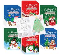2OOYA 24PCS Christmas Activity Coloring Books for Kids, Merry Christmas Coloring Games Books Bulk, Mazes & Word Search Games for Xmas Stocking Fillers, Party Bag Stuffers, Educational Holiday Gifts