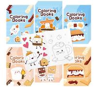 2OOYA 24Pcs Marshmallow Coloring Books for Kids Party Bulk, 6-Style Cartoon Cotton Candy Maze Word, Search Word, Scramble Game Activity Books Color Pages for Classroom Reward Birthday Gift Bag Fillers