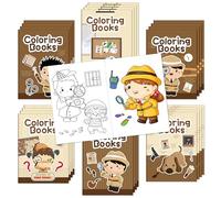 2ooya 24Pcs Mini Detective Colouring Books for Party Favours Activity Set | 6 designs mini activity books for school prizes classroom rewards, for kids birthday parties detective theme colouring pages