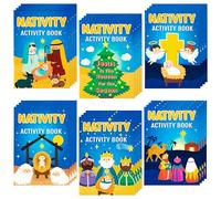 2ooya 24PCS Nativity Activity Books for Kids, Merry Christmas Mini Coloring Games Books Bulk, Mazes & Word Search Games for Xmas Stocking Fillers, Party Bag Stuffers, Educational Gifts School Prizes