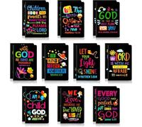 2ooya Bible Verse Notepad for Kids Black Mini Religious Inspirational Notebook Bulk Colorful Daily Prayer Faith Journals Christian Scripture Quotes Small Pocket Notepad for Office School Home Supplies