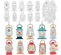 2ooya Jesus Coloring Crafts for Kids - 83PCS Jesus is The Guiding Light Christian Religious Bulk, Colour Your Own Camp Light Ornaments Craft Kit for Christmas Sunday School Church Classroom Activities