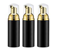2oz. Foam Pump Bottle Dispenser (3PCS) Small Foaming Soap for Travel, Hand Cleaning,Cosmetics Packaging(60ML, Gold&Black)