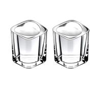 2oz Heavy Base Shot Glasses Sets,6pcs Cute Heart Shaped Clear Tequila Shots,Mini Square Shot Glass, Espresso Shot Glass (2)