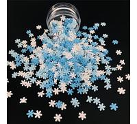 2ozs /Pack 5mm White Blue Snowflake Mixes Slices Supplies Polymer Soft Clay DIY Decoration for Resin Nail Art Slime Kit DIY Cake Dessert Simulation Food Craft Making