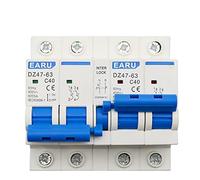 2P+2P MTS AC Dual Power Manual Transfer Interlock Circuit Breaker Din Rail Isolating Discounnecting Switch MCB 40A 63A 1Pcs(20A)