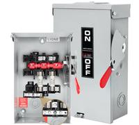 2p 30 Amp Fused Disconnect,Nema 3r Standard,Add Ground Design，Prevent Current Hazard，4 Side Knockout,Heavy Duty Steel Material,Rust&Corrosion Resistant,Indoor&Outdoor,110/240v,10-Year Warrnaty