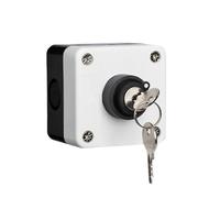 2P/3P Two/Three Position With Key 10A Rotary Button Box Switch Waterproof Industrial Control Power NO NC(1NO 1NC,2 Position)