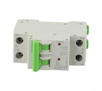 2P 550V DC Circuit Breaker 10A C Type for Solar PV Systems, MCB with Overload and Short Circuit Protection, DIN Rail Mountable, White Plastic Housing with Clear