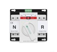 2P 63A Dual Power Automatic Transfer Switch, AC 230V Auto/Manual Circuit Breaker with ≤2s Switching Overload and Short-Circuit Protection for Office, Hospital, Mall