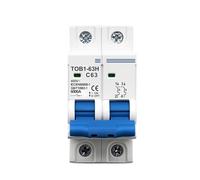 2P AC MCB TOB1-63 C Type 230/400V~ 50Hz/60Hz Mini Circuit Breaker 6A 10A 16A 20A 25A 32A 40A 50A 63A(2P 16A)
