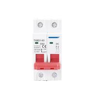 2P DC 1000V Solar Circuit Breaker Battery Switch 6A 10A 16A 20A 25A 32A 40A 50A 63A DC MCB for Photovoltaic PV System(6A)