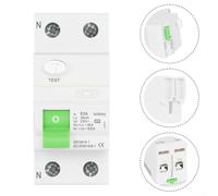 2P For RCCB Leakage Circuit Breaker 100mA for Reliable Electrical Safety and Surge Protection in Various Settings (A)