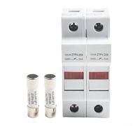 2P Fuse Holder for Solar Panels 1000V DC with LED Indicator, 10x38mm PV Fuse Compatible for 15A 20A 32A, DIN Rail Mount 35mm, Plastic Industrial Fuse for PV(32A)