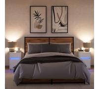 2P LED Bedside Table 1 Drawer Storage Cabinet Nightstand Furniture Cupboard Unit