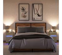 2P LED Bedside Table 1 Drawer Storage Cabinet Nightstand Furniture Cupboard Unit