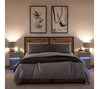 2P LED Bedside Table 1 Drawer Storage Cabinet Nightstand Furniture Cupboard Unit