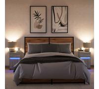 2P LED Bedside Table 1 Drawer Storage Cabinet Nightstand Furniture Cupboard Unit