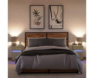 2P LED Bedside Table 1 Drawer Storage Cabinet Nightstand Furniture Cupboard Unit