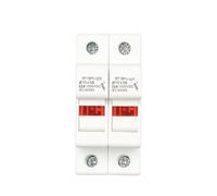 2P Parallel DC Fuse Holders Solar PV 10 * 38mm DC 1000V Fuse Base Solar Photovoltaic System Protection Short Circuit Protector gpV(2P With LED)