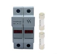 2P Solar PV Fuse Holder 1000V DC with LED, 10x38mm Fuse Assembly for Solar Panel String Protection, DIN Rail Mount, IEC 60269-6 Compliant, Includes 2