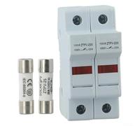 2P Solar PV Fuse Holder with LED Indicator, DC 1000V 15A-32A 10x38mm DIN Rail Mount, High Breaking Capacity for Overcurrent Protection in Industrial(20A)