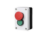 2P Two Position 10A Emergency Stop Reset Green Push Button Box Switch Waterproof Industrial Control Power NO NC