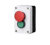 2P Two Position 10A Emergency Stop Reset Green Push Button Box Switch Waterproof Industrial Control Power NO NC