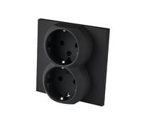 2P Waterproof Wall Socket with Lock Black 250V 16A No Frame Free Combination with Various Designs