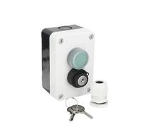 2P Wired Box Screws Installation Push Button Switch With Keys For Automatic Gate Opener 1Pcs