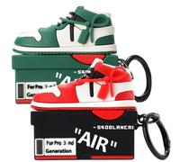 [2Pac] Compatible Airpods Pro 3 Case (2025),3D Cute Cartoon Shoe Box Soft Silicone Protective Cases for Apple AirPods Pro 3rd Generation Case,Airpod Pro 3 Cover with Keychain for Women Men,Red+Green