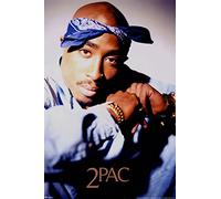 2Pac Poster Blue Bandana Portrait 90s Hip Hop Tupac Posters Rapper Posters for Room Aesthetic Mid 90s 2Pac Memorabilia Rap Posters Music Merchandise Merch Cool Wall Decor Art Print Poster 12x18