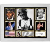 2Pac Signed Autograph Photograph Display - Perfect for Hip Hop Fans, A4 Poster + White Frame - Limited Edition Autograph Fan Gift - Collectible Memorabilia Merchandise