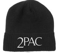 2Pac Tupac Beanie Hat Logo Official Black Unisex One Size
