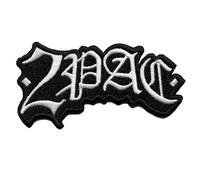 2pac Tupac Patch Gothic Arch Logo Official Embroidered Woven Iron on Taglia unica