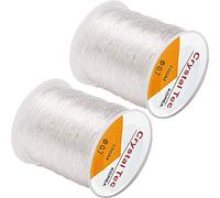 2Pack 0.7mm Elastic String, Jewelry Cord, Elastic Bracelet Rope Crystal Beading Cords, Transparent Elastic Beaded Line, Can Easily Pass Through Beaded Jewelry, Suitable for DIY Jewelry Making