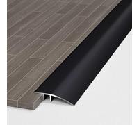 2Pack 1.2M Aluminum Floor Transition Strip Door Bar,Metal Floor Bar for Doorways Threshold Ramp Tile Laminate Planks,Bridge The Height Between 6-12mm(Black,4.3cm)
