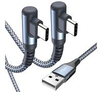 2Pack 1.5m USB C Right Angle Samsung 90 Degree 3.1A Fast Charger Cable Braided Compatible for Flip/Fold z3 S10 S8 S20 S21 S22 A02s A03s A12/13 A21s/22 A32 A52s A70/72 Note 20/10,Google Pixel