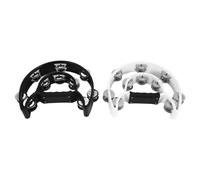 2Pack 10 Inch Double Row Tambourine for Adult,Half Moon Musical Tambou