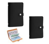 2Pack 100 Envelopes Money Saving Challenge Wallet,Black Budget Binder & Cash Saving Wallet,Savings Challenge Book Organiser Folder,for Home, Office and Couples Finance