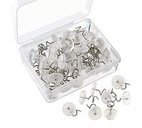 2Pack 100Pcs Clear Heads Twist Pins with 2 boxes, 100Pcs Clear Heads Upholstery Pins, Upholstery Tacks Headliner Pins, Bed Skirt Pins for Holds Slipcovers and Bedskirts