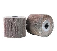 2Pack 120x100x19mm Flap Wheel Abrasive Cloth Wire 60 80 120 180 240 320 Grit Drawing Polishing Burnishing Drum Sanding Wheel For Stainless Steel (Size : 80grit)