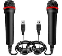 2Pack 13ft Wired USB Microphone for Rock Band, Guitar Hero, Let's Sing - Compatible with Sony PS2, PS3, PS4, PS5, Nintendo Switch, Wii, Wii U, Microsoft Xbox 360, Xbox One and PC