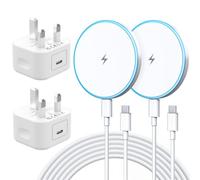2Pack 15W Wireless Charger and 20W Fast Charger Plug with 6FT USB C Cable