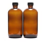 2pack 16oz amber Glass Bottles with Reusable Lids (2 Pack),Lab Bottles & Jars Reagent Bottles,Perfect Glass Containers for Secondary Fermentation,Storing condiment, Homemade Essential Oils (16 Ounce)
