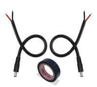 2Pack 18 AWG DC Power Cable, 12V Male DC 5.5mm x 2.1mm CCTV Cable Bare End, Connectors with Insulating Tape, Speaker Wire Connectors for CCTV Security Camera, DVR, LED Strip Light