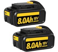 2Pack 18V 8.0Ah/8000mAh Replacement for Dewalt 18V Battery Compatible with Dewalt battery DCB184 DCB180 DCB181 DCB182 DCB183 DCB184B-XJ DCB185 with LED Indicator
