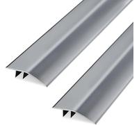 2Pack 1M Aluminum Floor Transition Strip Door Bar for Doorways Threshold Ramp Tile Laminate Planks,Bridge The Height Between 6-12mm(Iron Grey,4.3cm)