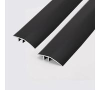 2Pack 1M Aluminum Floor Transition Strip Door Bar,Metal Floor Bar for Doorways Threshold Ramp Tile Laminate Planks,Bridge The Height Between 6-12mm(Black,4.3cm)